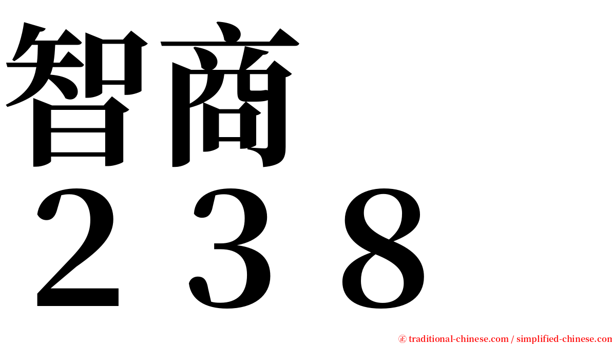 智商　　２３８ serif font